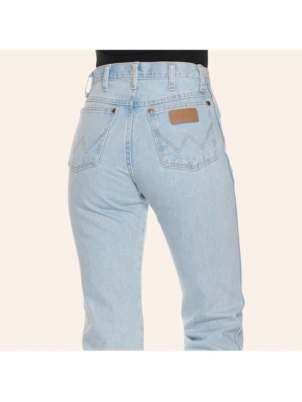 Wrangler High Raise Straight Denim Jeans Color Bleach Sz 26x34 Cowboy Cut
